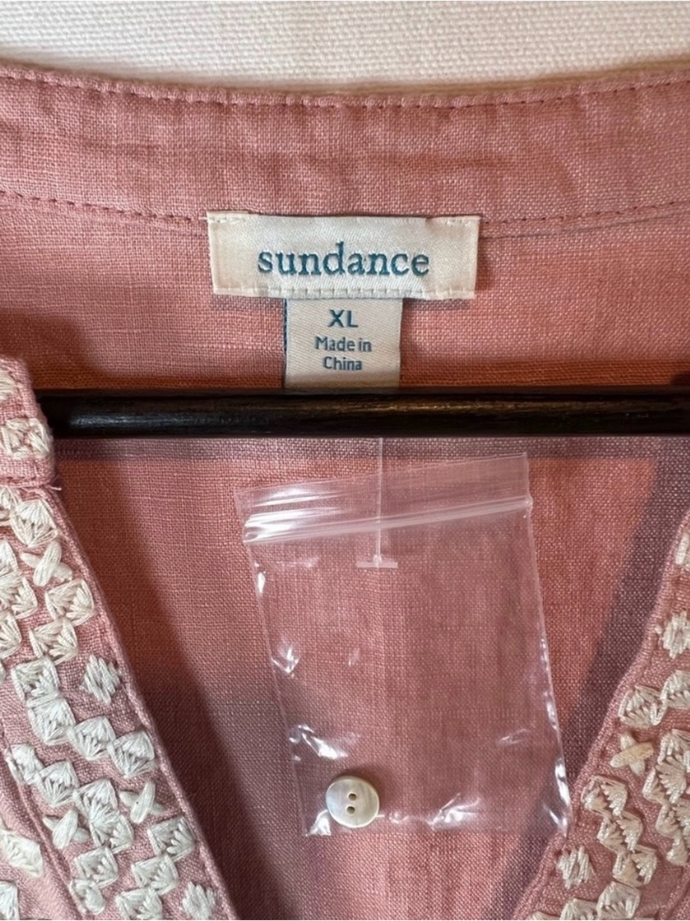 Sundance Embroidered Dusty Rose Tunic Dress with Ivory Detail - Picture 3 of 9